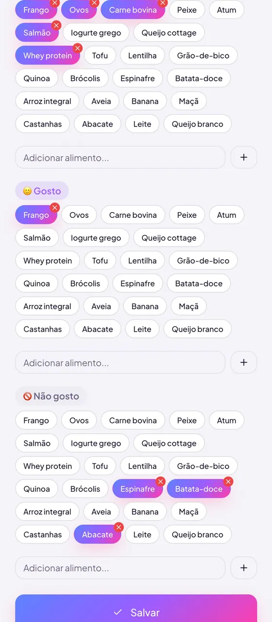 Preferências alimentares: o que você gosta e não gosta